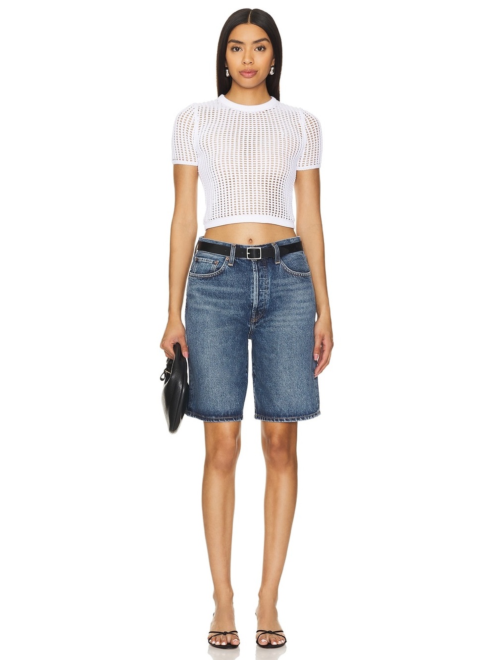 New! Agolde x Revolve Risha Low Rise Denim Bermuda Shorts Blue 💙 sz 23 runs big - Picture 8 of 16
